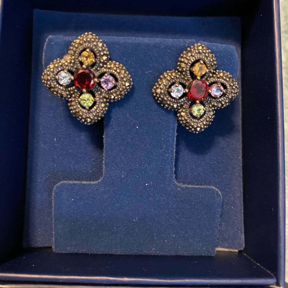 Multi Gemstone Earrings - image 1